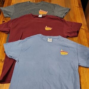 Set Of Three Wildwood Barbeque Short Sleeve Tees - Gray, Maroon, and Blue